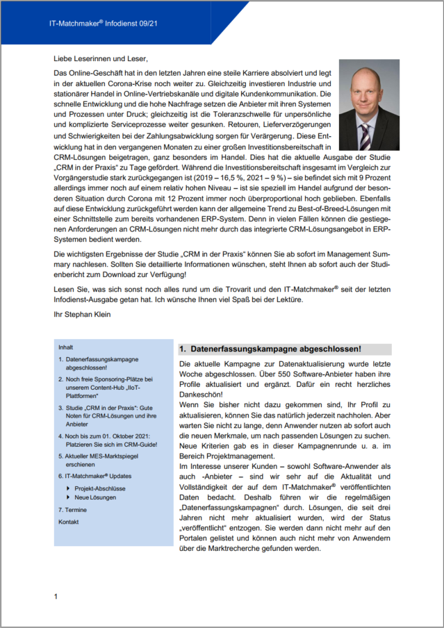 IT-Matchmaker® Infodienst Juni 2022